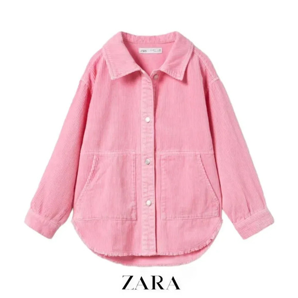 ZARA Kids | Pink | CORDUROY OVERSHIRT - Picture 1 of 5